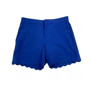 Royal Blue scalloped hem dress shorts by Banana Republic.